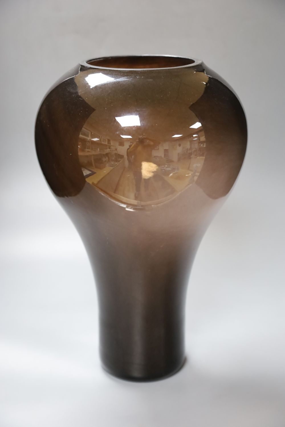 A large Chinese aubergine glass vase, height 42cm